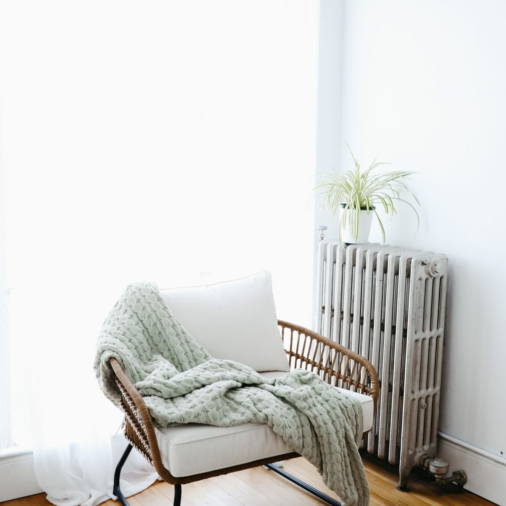 All white bedroom