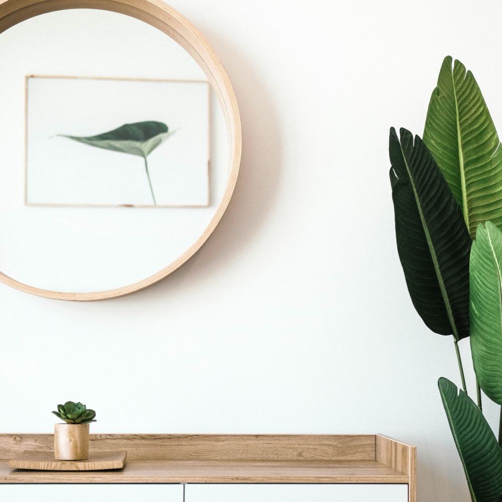 Lichte slaapkamer, neutrale slaapkamer, slaapkamer inspiratie, planten slaapkamer, hout en wit slaapkamer, wit beddengoed